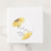 Waterverf minimalistisch zonnebloem baby shower bedankjes labels (In situ)