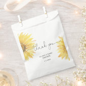 Waterverf minimalistisch zonnebloem baby shower bedankzakje (Geknipt)