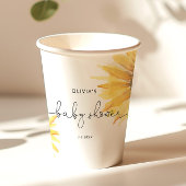 Waterverf minimalistisch zonnebloem baby shower papieren bekers