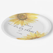 Waterverf minimalistisch zonnebloem baby shower papieren bordje (Gekanteld)