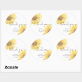 Waterverf minimalistisch zonnebloem baby shower ronde sticker (Vel)