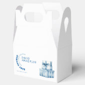 Waterverf minimalistische baby shower boy bedankdoosjes (Geopend)