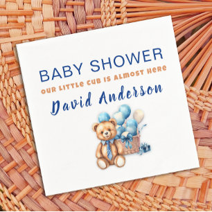 Waterverf minimalistische baby shower jongen servet