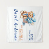 Waterverf minimalistische baby shower jongen wandkleed (Voorkant (horizontaal))