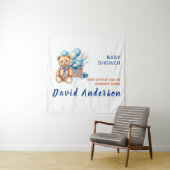 Waterverf minimalistische baby shower jongen wandkleed (In situ)