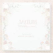 Waterverf Minimalistische Boho Chic Bruidsdouche Glazen Onderzetter (Achterkant)