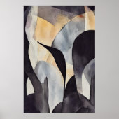 Waterverf minimalistische Boho Wall Art, Abstract Poster (Voorkant)