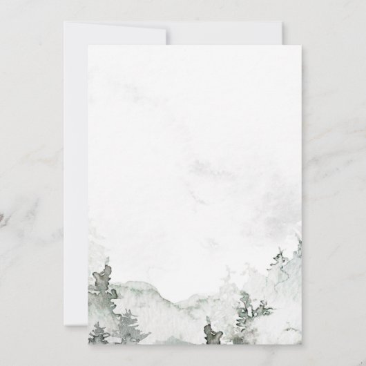 Waterverf minimalistische bos bruiloft uitnodiging (Achterkant)