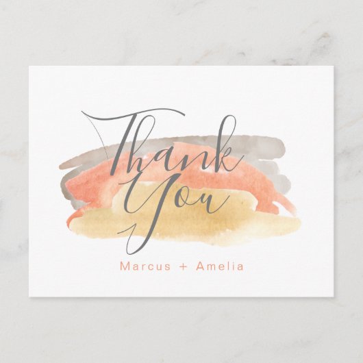 Waterverf minimalistische bruiloft Hartelijk dank Briefkaart (Voorkant)