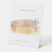  Waterverf minimalistische bruiloft Reclamebord Met Voetstuk (Voorkant)