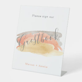  Waterverf minimalistische bruiloft Reclamebord Met Voetstuk