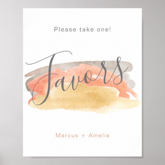 Waterverf minimalistische bruiloft voor bord Poster (Voorkant)