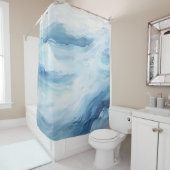 Waterverf minimalistische golven douchegordijn (In situ)