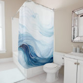 Waterverf minimalistische golven douchegordijn (In situ)