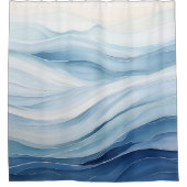 Waterverf minimalistische golven douchegordijn (Voorkant)