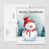 Waterverf minimalistische kerst briefkaart (Voorkant / Achterkant)