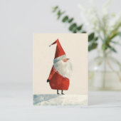 Waterverf minimalistische kerstman briefkaart (Staand voorkant)