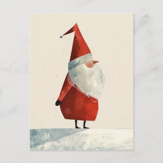 Waterverf minimalistische kerstman briefkaart (Voorkant)