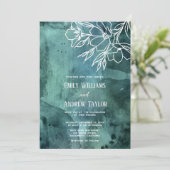 Waterverf minimalistische magnolia uitnodiging (Staand voorkant)