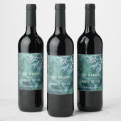 Waterverf minimalistische magnolia uitnodiging wijn etiket (Flessen)