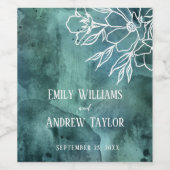 Waterverf minimalistische magnolia uitnodiging wijn etiket (Enkel label)