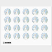 Waterverf Minimalistische Pasen Notecard Ronde Sticker (Vel)