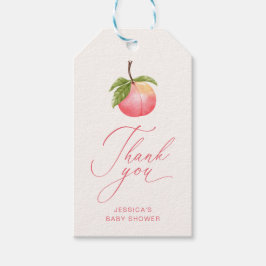 Waterverf minimalistische perzik dank u Baby showe Cadeaulabel