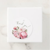 Waterverf minimalistische pioen baby shower bedankjes labels (In situ)