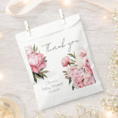 Waterverf minimalistische pioen elegant baby showe bedankzakje (Geknipt)