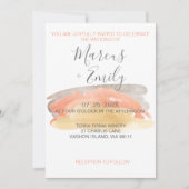 Waterverf minimalistische uitnodiging tot bruilof (Voorkant)