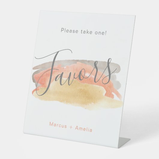  Waterverf minimalistische weddenschappen Reclamebord Met Voetstuk (Voorkant)