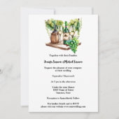 Waterverf minimalistische wijnflessen druiven land kaart (Voorkant)