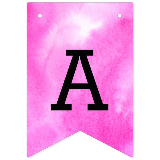 Waterverf Mint Aqua en Roze Birthday Vlaggetjes (Tweede vlag)