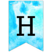 Waterverf Mint Aqua en Roze Birthday Vlaggetjes (Eerste vlag)