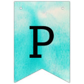 Waterverf Mint Aqua en Roze Birthday Vlaggetjes (Derde vlag)