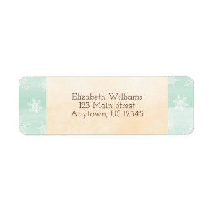 Waterverf Mint Gold-kerstretouradres Etiket