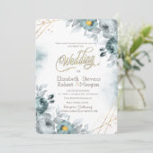 Waterverf Mint Green Flowers Kaart (Staand voorkant)