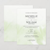 Waterverf Mint Green Plain Elegant Budget Wedding (Voorkant / Achterkant)