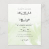 Waterverf Mint Green Plain Elegant Budget Wedding (Voorkant)