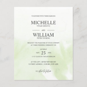 Waterverf Mint Green Plain Elegant Budget Wedding