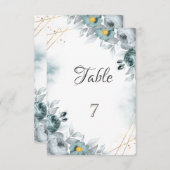 Waterverf Mint Green Rozen Kaart (Voorkant / Achterkant)