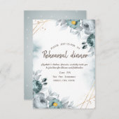 Waterverf Mint Green Rozen Rehearsal Dinner Kaart (Voorkant / Achterkant)