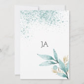 Waterverf mint groen goud gebladerte Tabel Nummers Kaart (Achterkant)