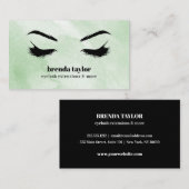 Waterverf Mint groen Wimper Browbar professional Visitekaartje (Voorkant / Achterkant)