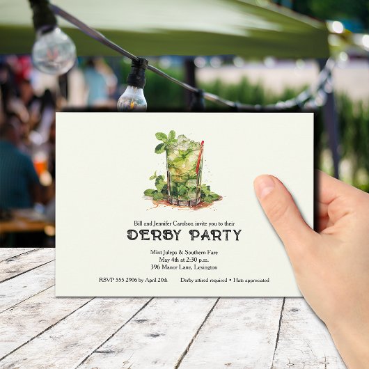Waterverf Mint Julep Derby Kaart