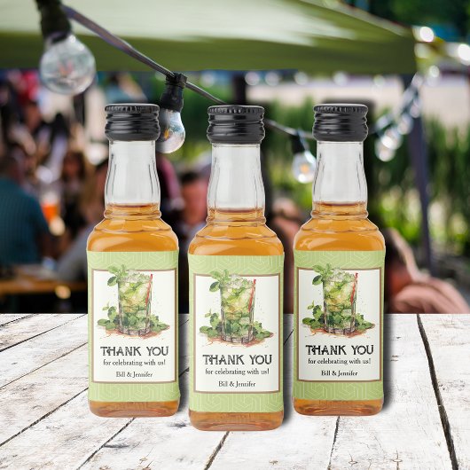 Waterverf Mint Julep Derby Likeurfles Etiket