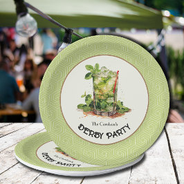 Waterverf Mint Julep Derby Party Papieren Bordje