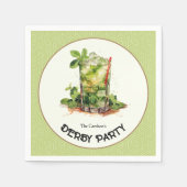 Waterverf Mint Julep Derby Party Servet (Voorkant)