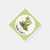 Waterverf Mint Julep Derby Party Servet (Hoek)