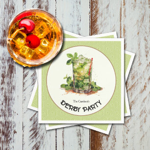 Waterverf Mint Julep Derby Party Servet